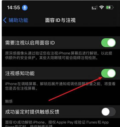 嘉积镇苹果14维修网点分享iPhone14注视感知功能有什么用 